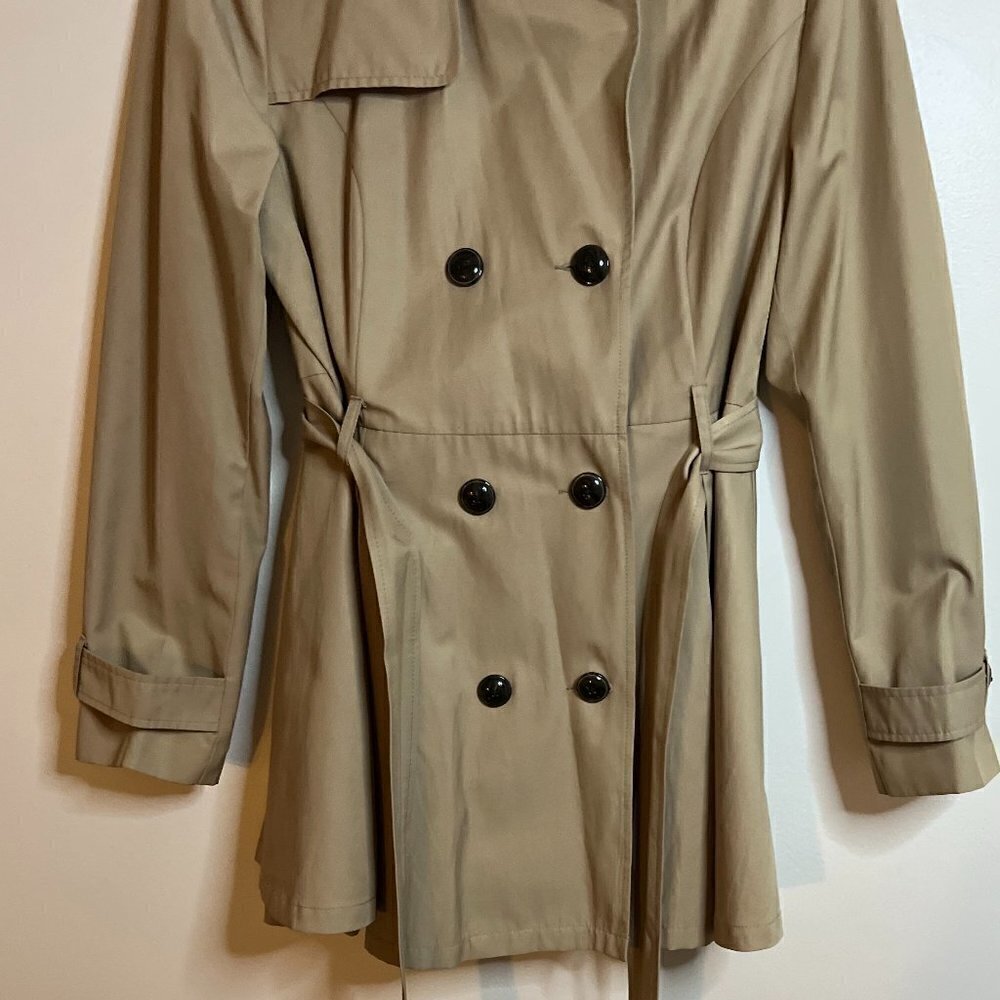 Black Rivet by Wilson’s Leather Tan Trench Coat Size Medium - Picture 2 of 8